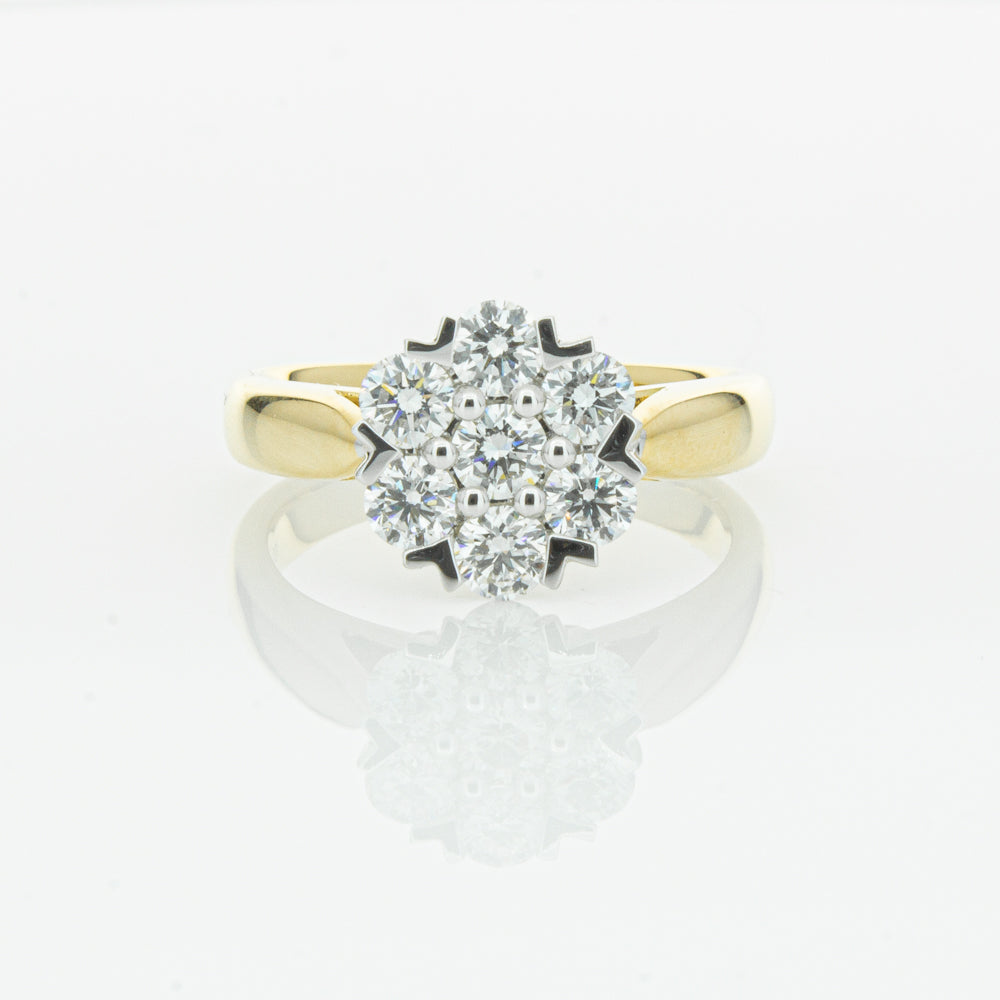 18ct Yellow Gold 1.20ct Diamond Lotus Ring