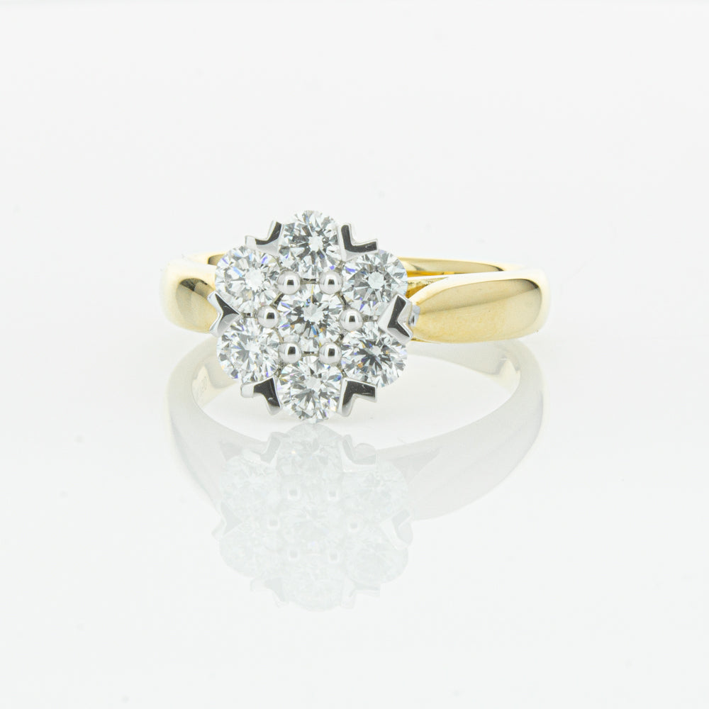 18ct Yellow Gold 1.20ct Diamond Lotus Ring