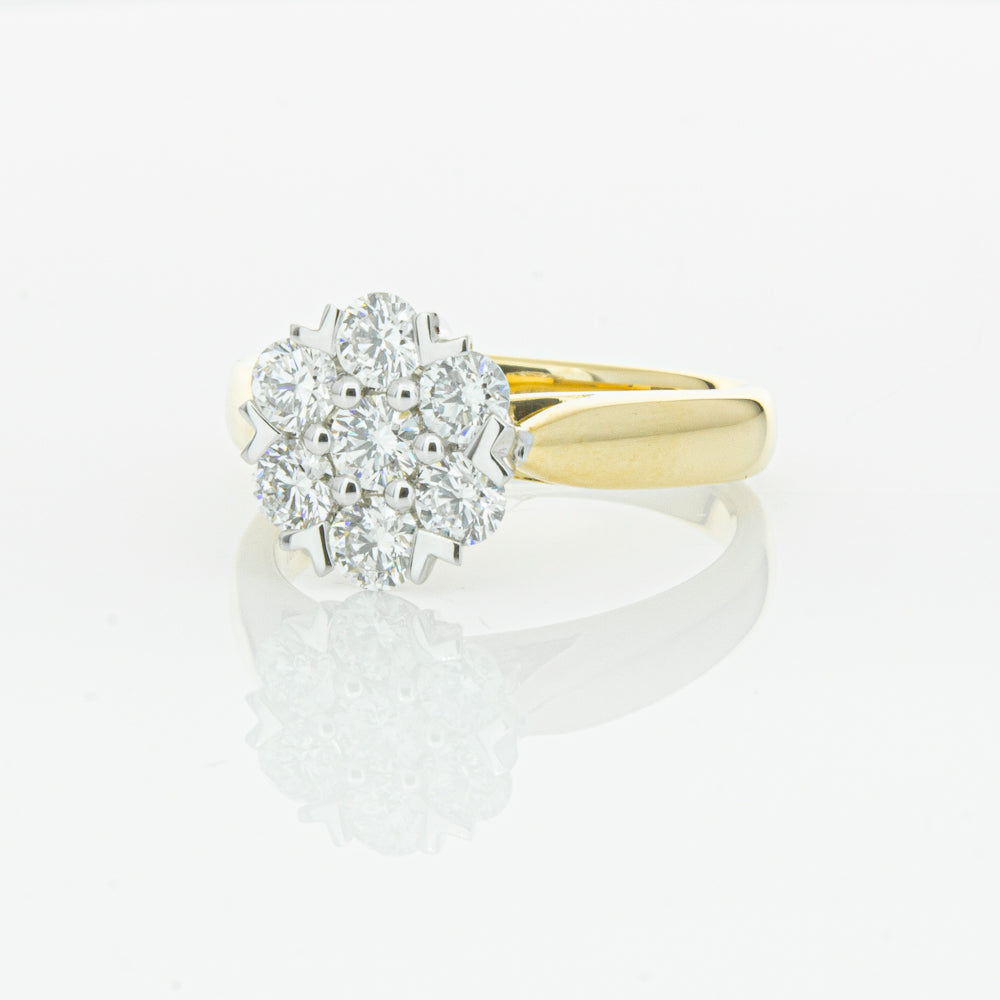 18ct Yellow Gold 1.20ct Diamond Lotus Ring