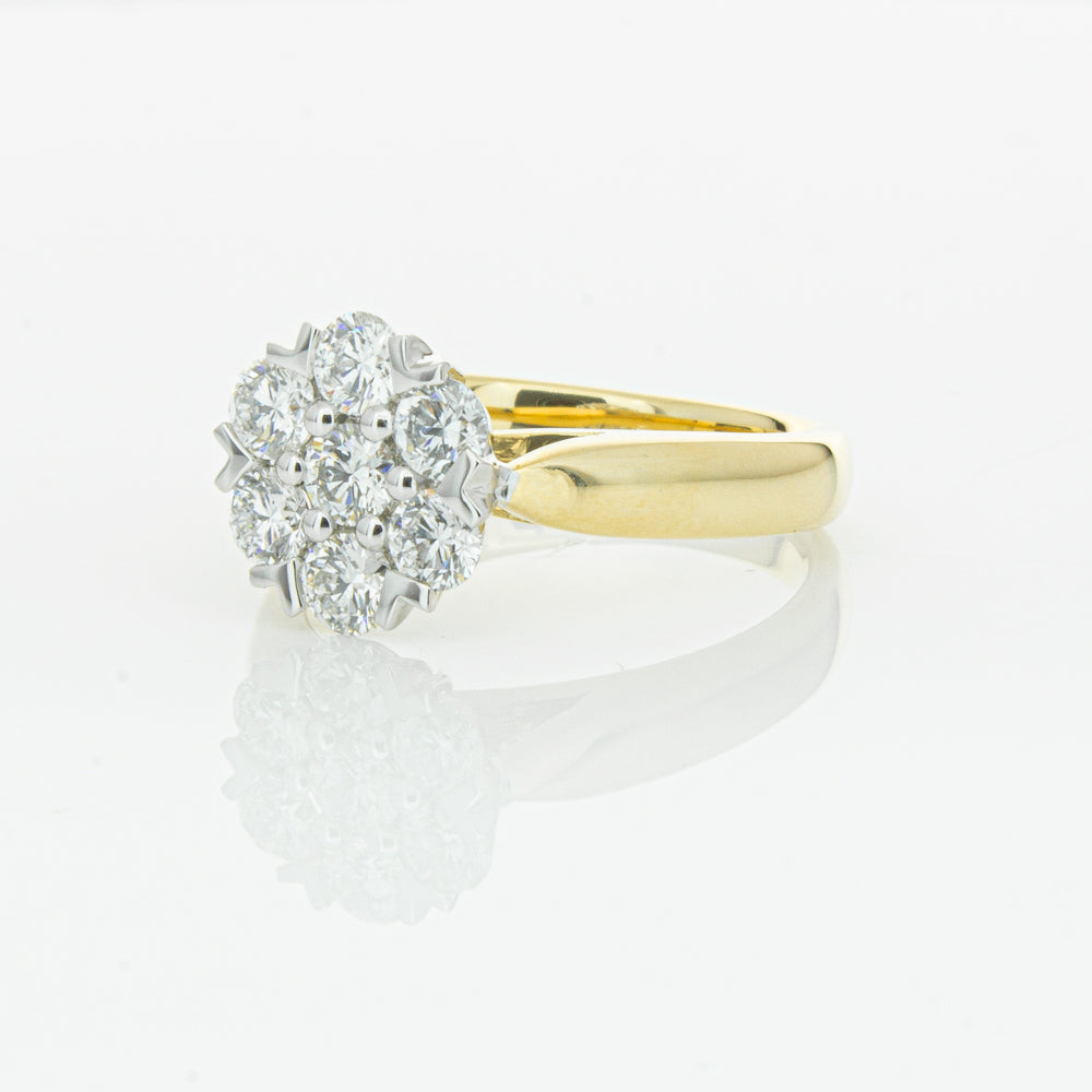 18ct Yellow Gold 1.20ct Diamond Lotus Ring