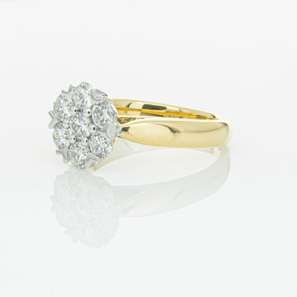 18ct Yellow Gold 1.20ct Diamond Lotus Ring