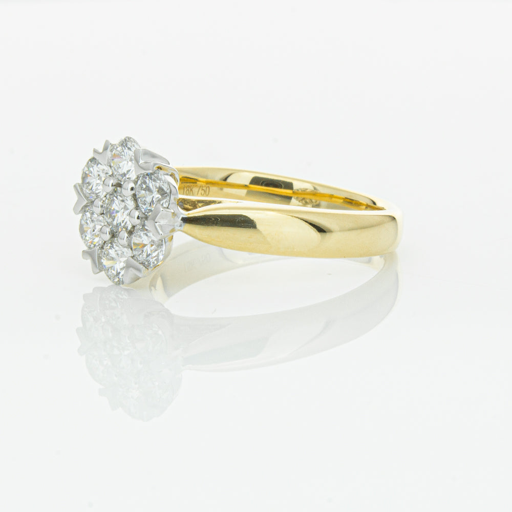 18ct Yellow Gold 1.20ct Diamond Lotus Ring