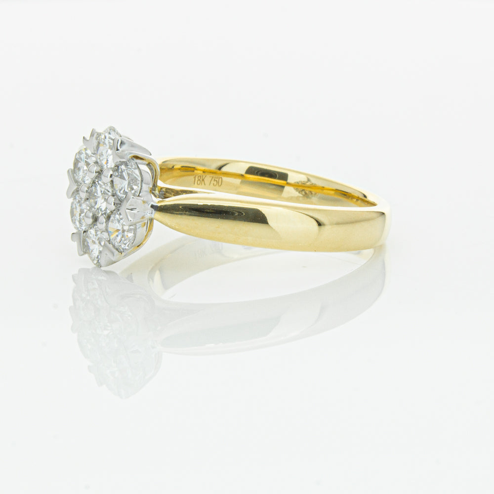 18ct Yellow Gold 1.20ct Diamond Lotus Ring