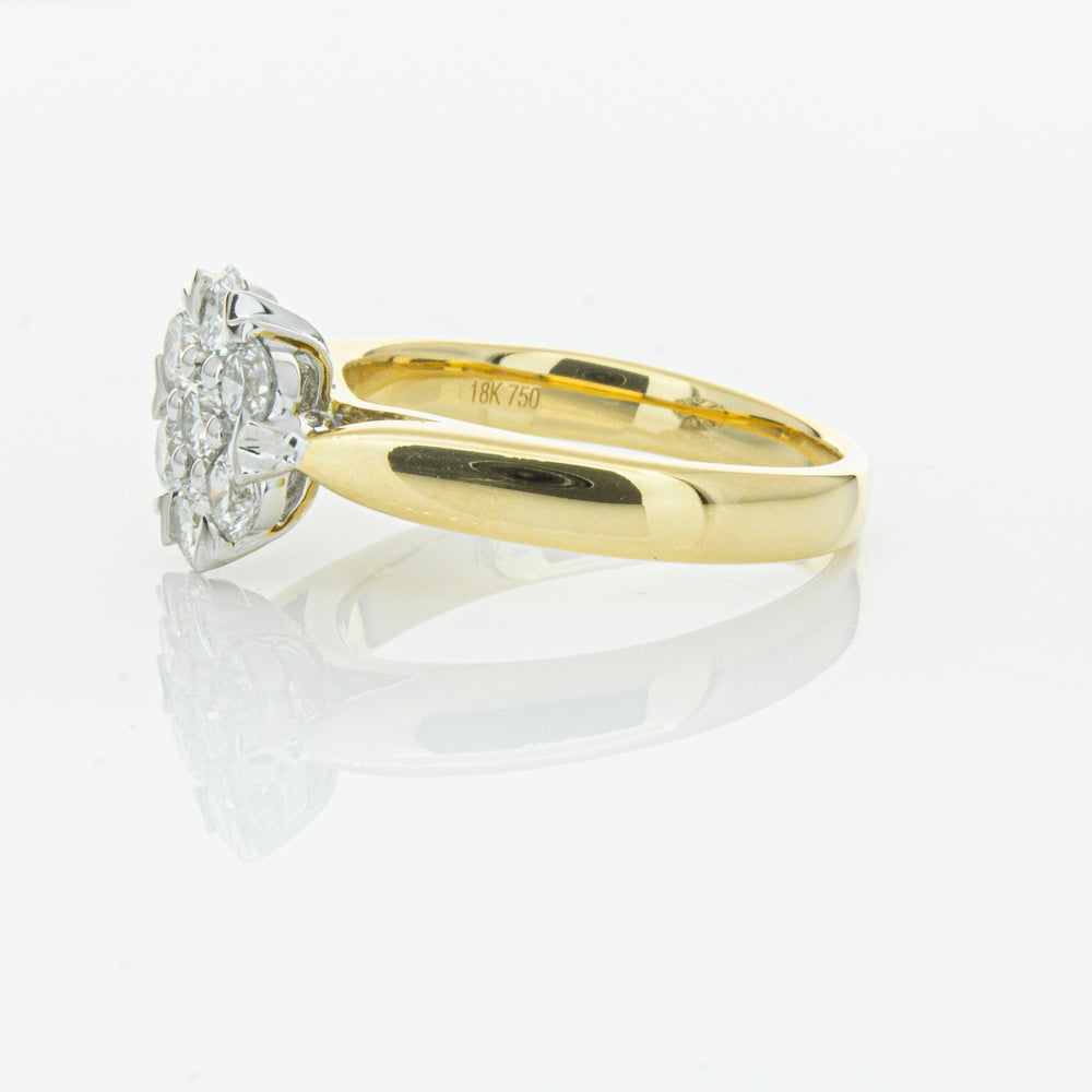 18ct Yellow Gold 1.20ct Diamond Lotus Ring