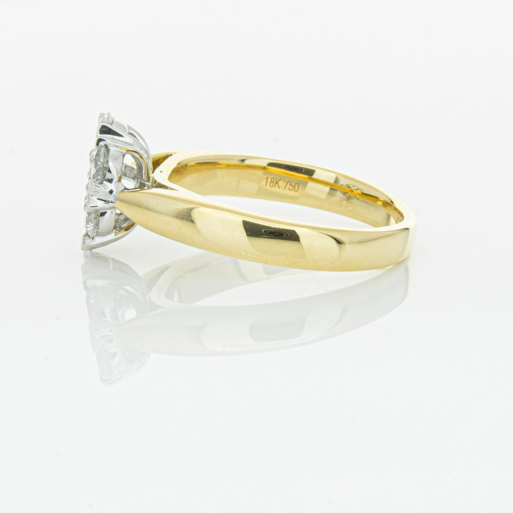 18ct Yellow Gold 1.20ct Diamond Lotus Ring