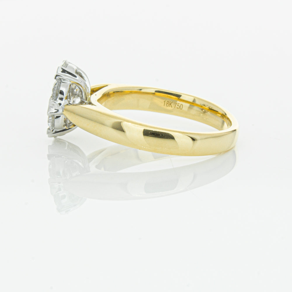 18ct Yellow Gold 1.20ct Diamond Lotus Ring