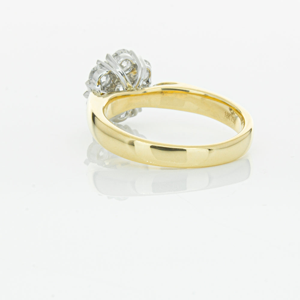 18ct Yellow Gold 1.20ct Diamond Lotus Ring