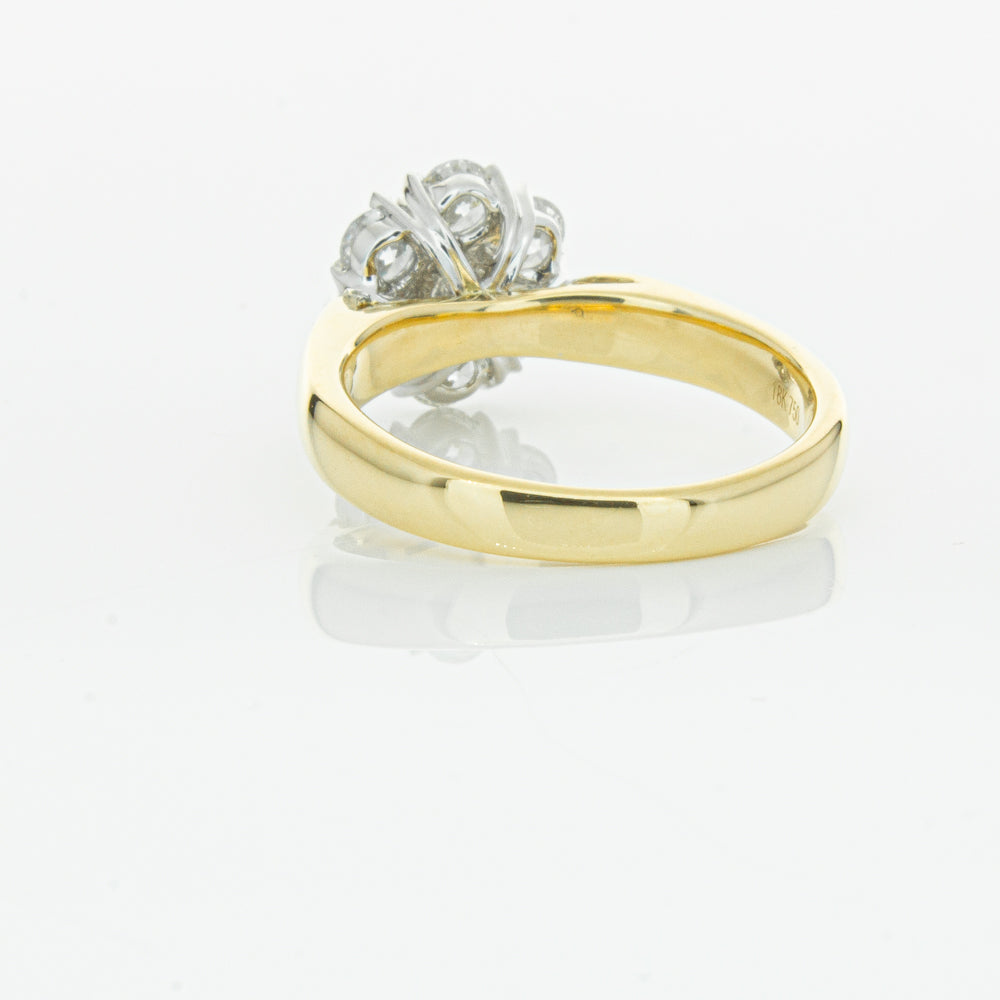 18ct Yellow Gold 1.20ct Diamond Lotus Ring