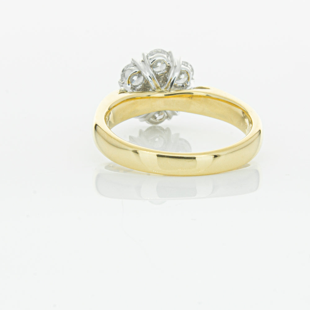 18ct Yellow Gold 1.20ct Diamond Lotus Ring