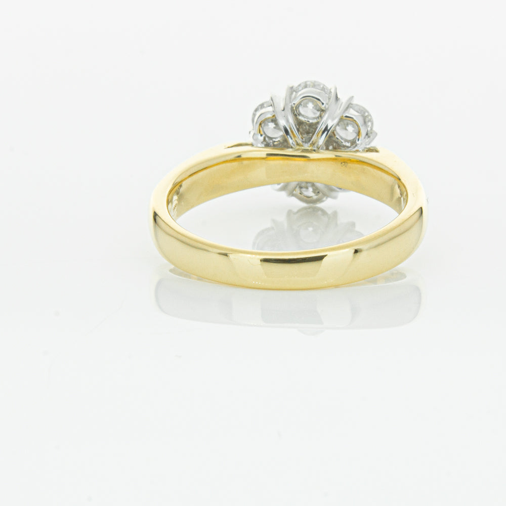 18ct Yellow Gold 1.20ct Diamond Lotus Ring