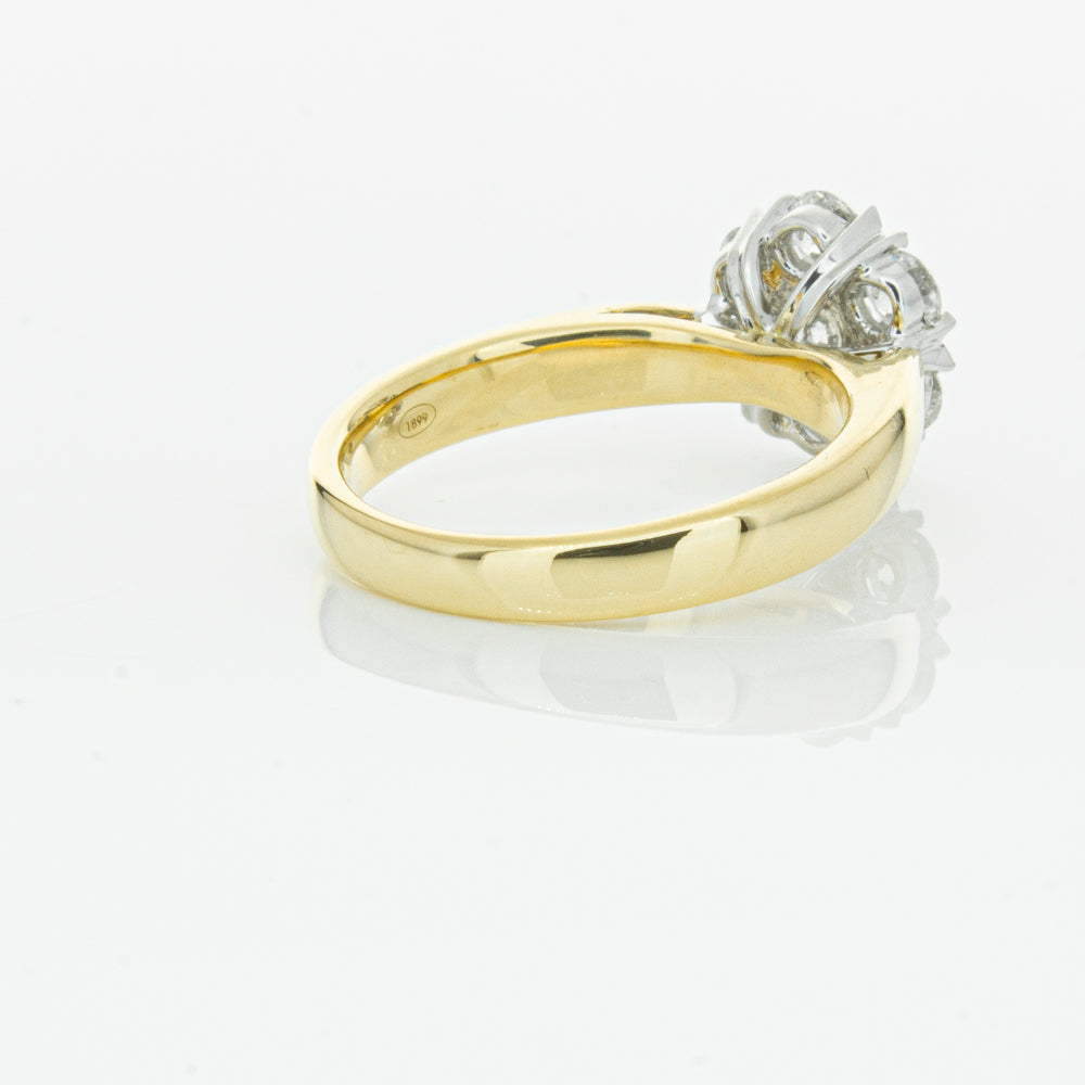 18ct Yellow Gold 1.20ct Diamond Lotus Ring