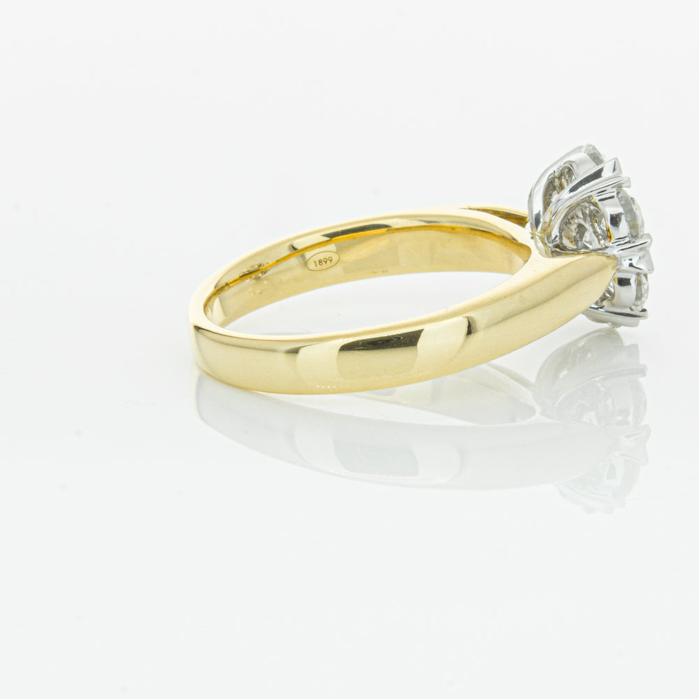 18ct Yellow Gold 1.20ct Diamond Lotus Ring