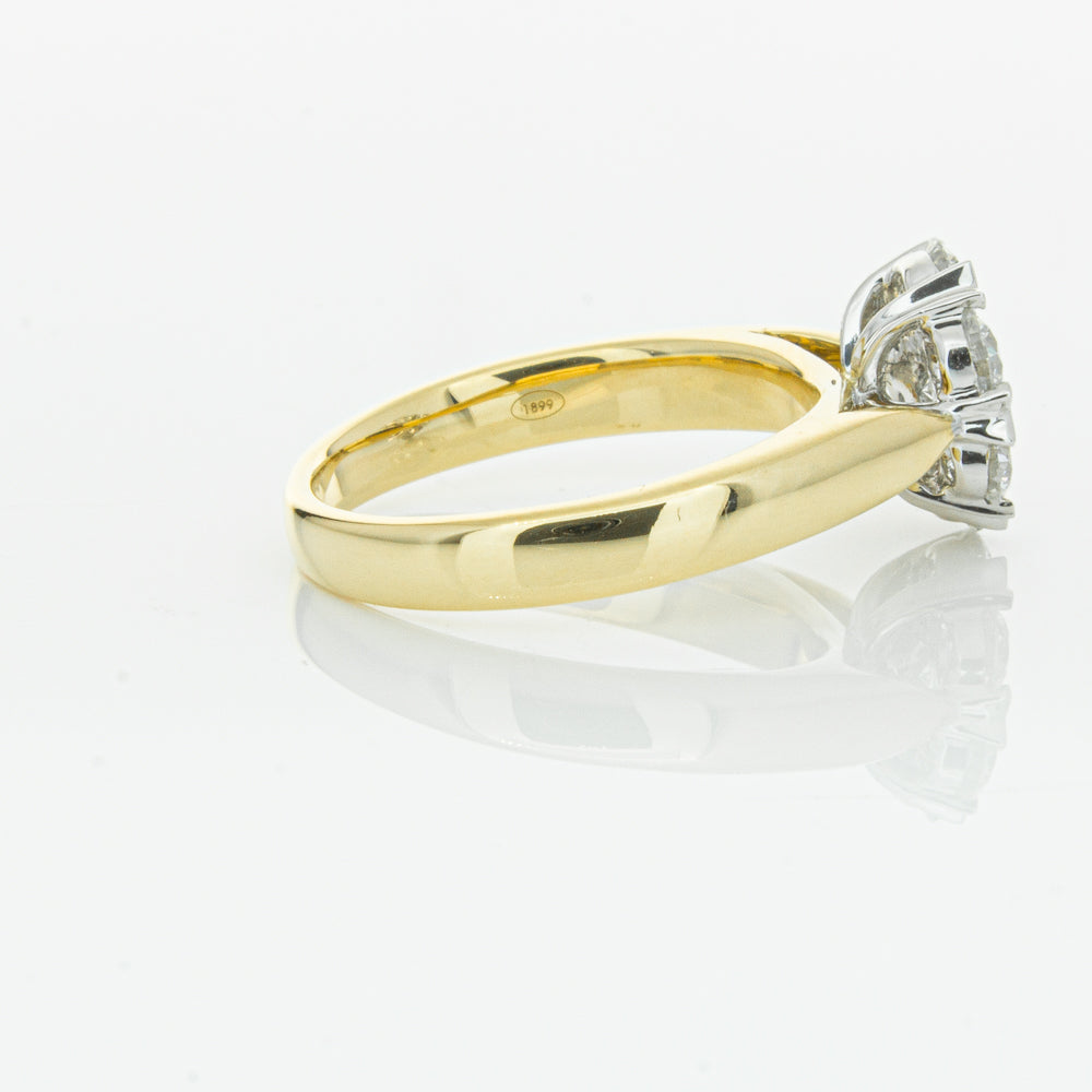 18ct Yellow Gold 1.20ct Diamond Lotus Ring