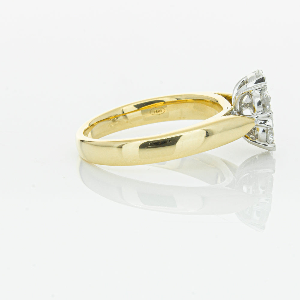 18ct Yellow Gold 1.20ct Diamond Lotus Ring