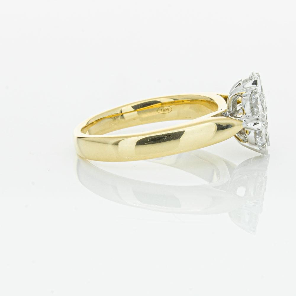 18ct Yellow Gold 1.20ct Diamond Lotus Ring