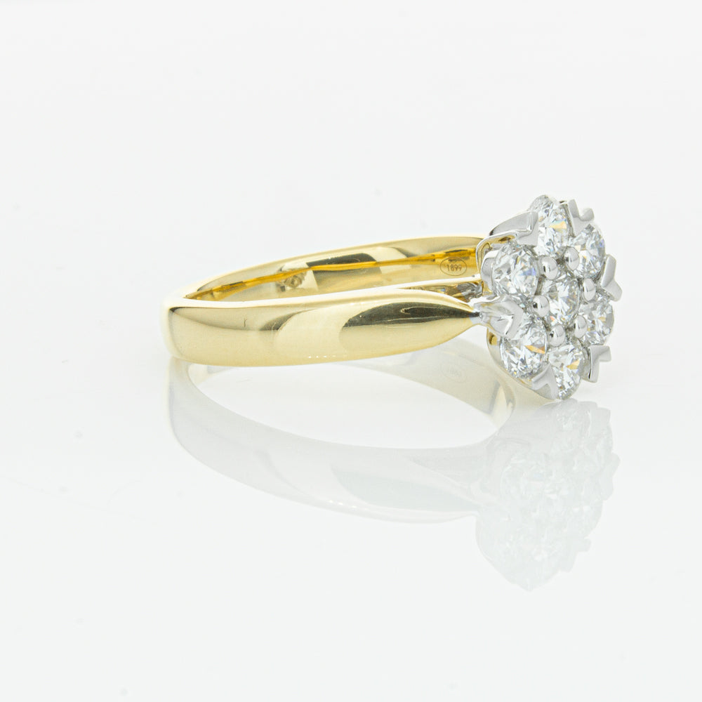 18ct Yellow Gold 1.20ct Diamond Lotus Ring