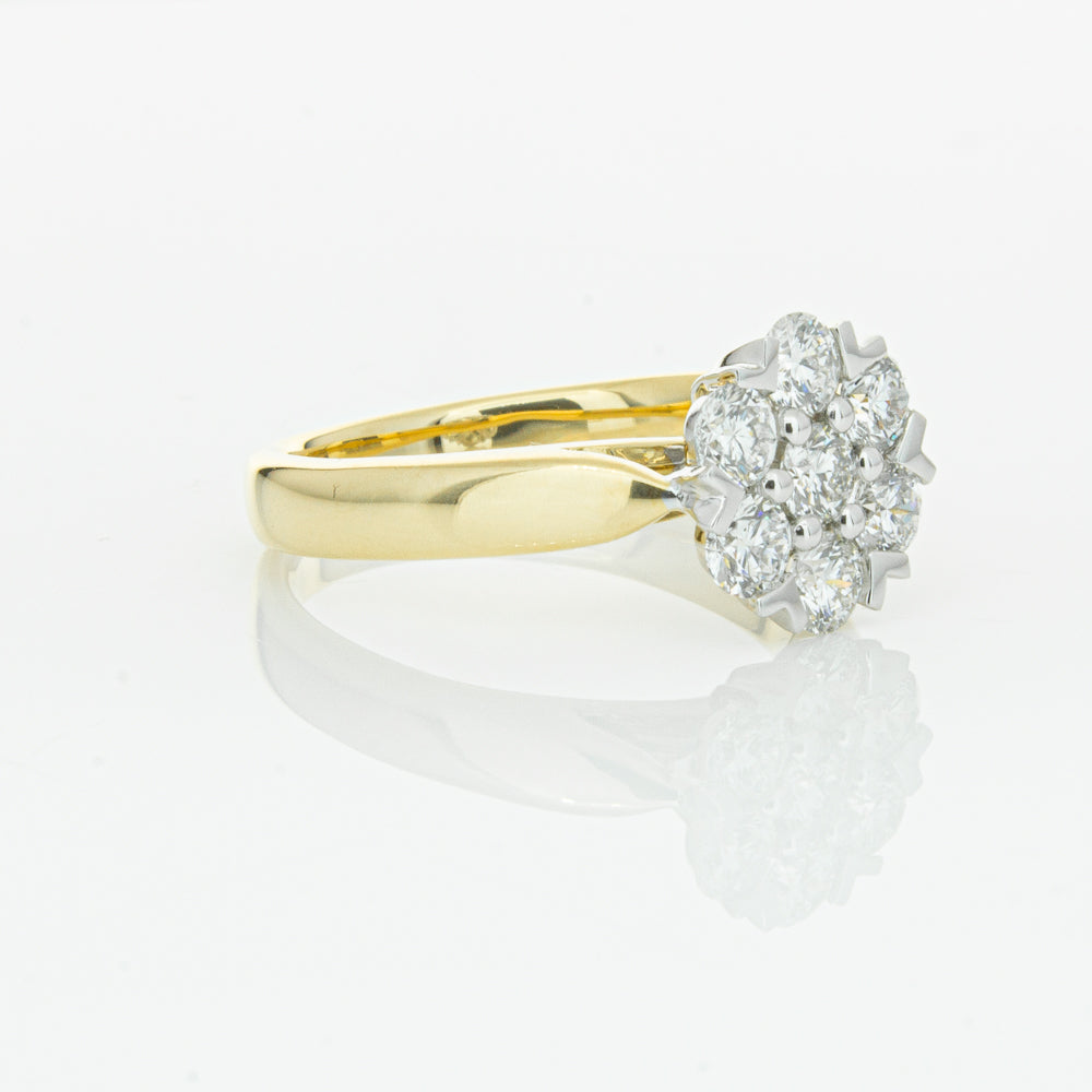 18ct Yellow Gold 1.20ct Diamond Lotus Ring