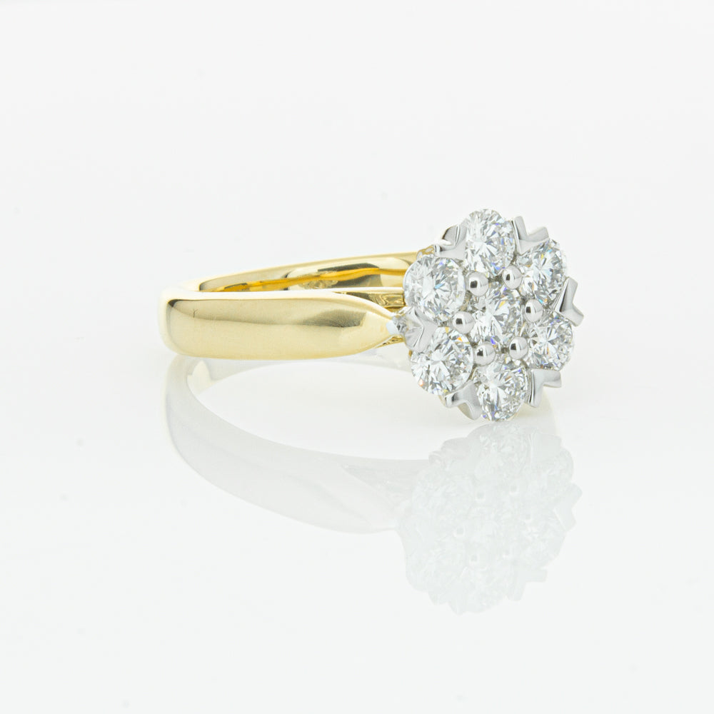 18ct Yellow Gold 1.20ct Diamond Lotus Ring