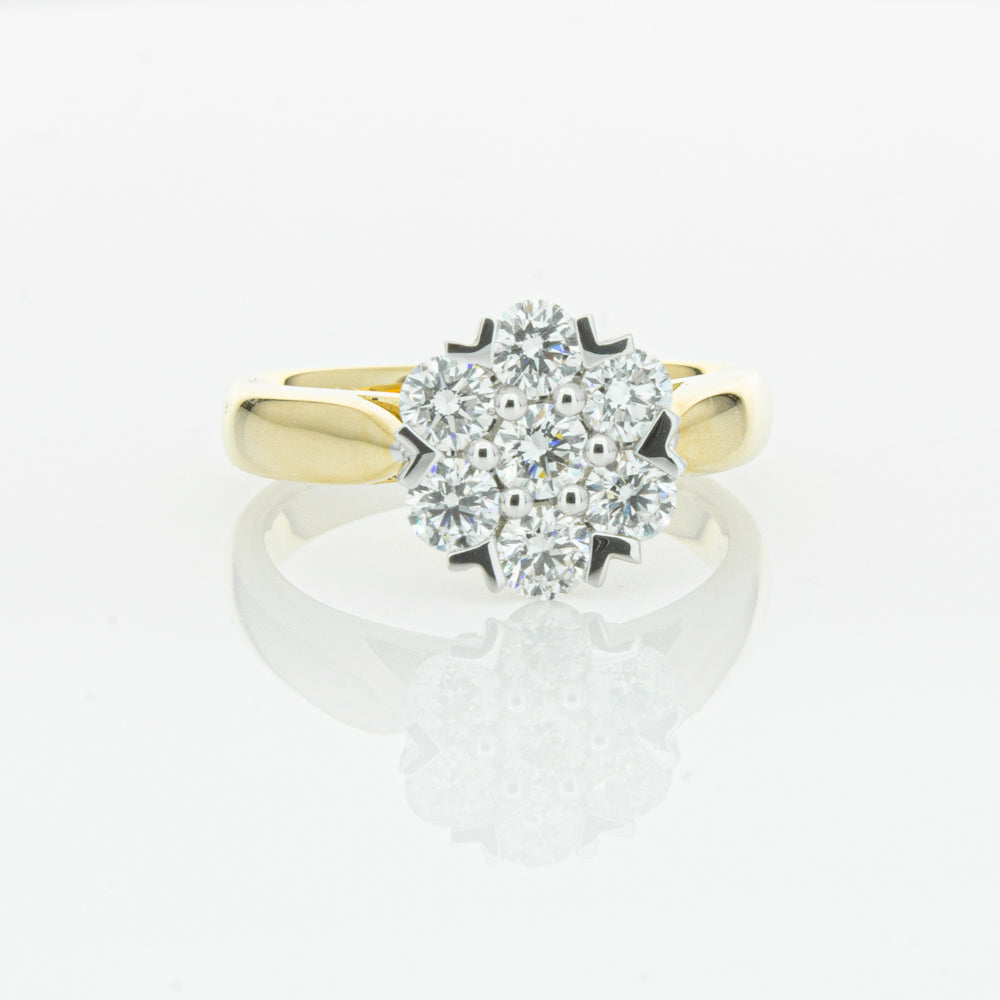 18ct Yellow Gold 1.20ct Diamond Lotus Ring