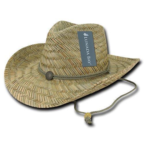 1 Dozen Decky Straw Cowboy Hats Caps One Size Unisex Beach Natural Wholesale Lots