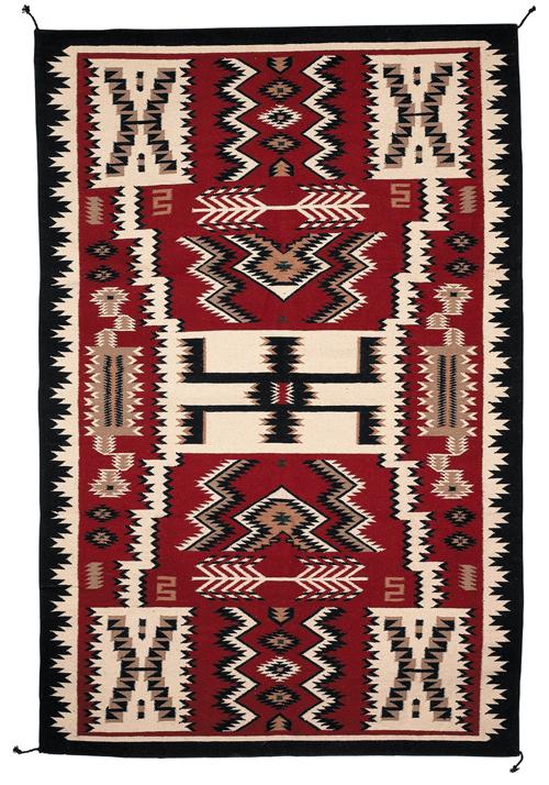 4' x 6' Handwoven Wool Trading Post Rug #722