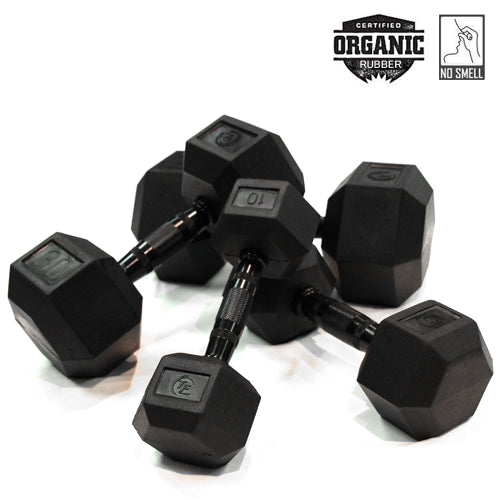 35lb Virgin Rubber Hex Dumbbell Low Odour SDVR-35